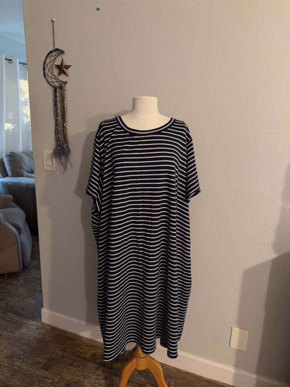 Candace Cameron Bure Striped T-Shirt Dress Size 5X